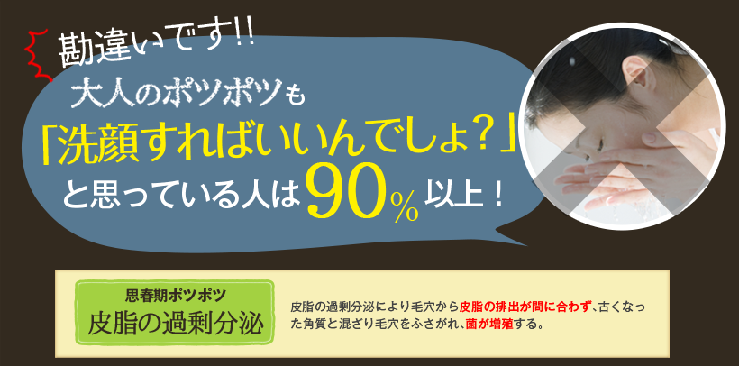 大人のポツポツも洗顔すればいいんでしょ?